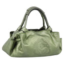 LOEWE Nappa Aire Anagram Hand Bag Leather Green Gold Auth ka6026-1