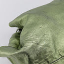 LOEWE Nappa Aire Anagram Hand Bag Leather Green Gold Auth ka6026-14