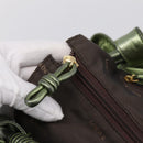 LOEWE Nappa Aire Anagram Hand Bag Leather Green Gold Auth ka6026-10