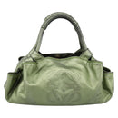 LOEWE Nappa Aire Anagram Hand Bag Leather Green Gold Auth ka6026-13