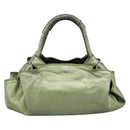 LOEWE Nappa Aire Anagram Hand Bag Leather Green Gold Auth ka6026-2