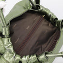 LOEWE Nappa Aire Anagram Hand Bag Leather Green Gold Auth ka6026-6