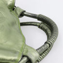 LOEWE Nappa Aire Anagram Hand Bag Leather Green Gold Auth ka6026-8