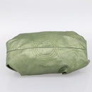 LOEWE Nappa Aire Anagram Hand Bag Leather Green Gold Auth ka6026-5