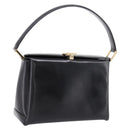 GUCCI Hand Bag Leather Black Gold 000 1448 1269 Auth ka6027A-1