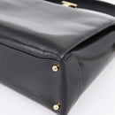 GUCCI Hand Bag Leather Black Gold 000 1448 1269 Auth ka6027A-10