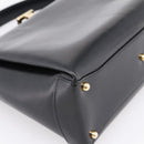GUCCI Hand Bag Leather Black Gold 000 1448 1269 Auth ka6027A-11
