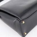 GUCCI Hand Bag Leather Black Gold 000 1448 1269 Auth ka6027A-13