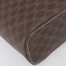 CELINE Macadam Canvas Vanity Hand Bag PVC Leather Brown Gold Auth ka6028A-11
