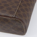 CELINE Macadam Canvas Vanity Hand Bag PVC Leather Brown Gold Auth ka6028A-12