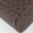 CELINE Macadam Canvas Vanity Hand Bag PVC Leather Brown Gold Auth ka6028A-13