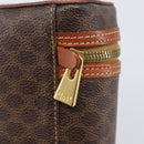 CELINE Macadam Canvas Vanity Hand Bag PVC Leather Brown Gold Auth ka6028A-14