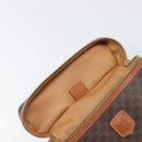 CELINE Macadam Canvas Vanity Hand Bag PVC Leather Brown Gold Auth ka6028A-16