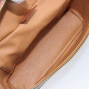 CELINE Macadam Canvas Vanity Hand Bag PVC Leather Brown Gold Auth ka6028A-18