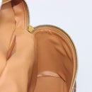CELINE Macadam Canvas Vanity Hand Bag PVC Leather Brown Gold Auth ka6028A-19