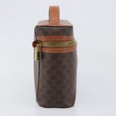 CELINE Macadam Canvas Vanity Hand Bag PVC Leather Brown Gold Auth ka6028A-5