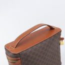 CELINE Macadam Canvas Vanity Hand Bag PVC Leather Brown Gold Auth ka6028A-6