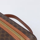 CELINE Macadam Canvas Vanity Hand Bag PVC Leather Brown Gold Auth ka6028A-8