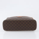 CELINE Macadam Canvas Vanity Hand Bag PVC Leather Brown Gold Auth ka6028A-9