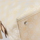 Salvatore Ferragamo Tote Bag Canvas Beige Silver Auth ka6029-11