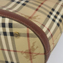 BURBERRY Nova Check Tote Bag PVC Beige Gold Auth ka6030-9