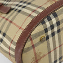 BURBERRY Nova Check Tote Bag PVC Beige Gold Auth ka6030-16