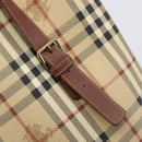 BURBERRY Nova Check Tote Bag PVC Beige Gold Auth ka6030-10
