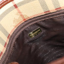 BURBERRY Nova Check Tote Bag PVC Beige Gold Auth ka6030-11