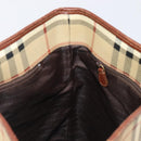 BURBERRY Nova Check Tote Bag PVC Beige Gold Auth ka6030-17