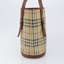 BURBERRY Nova Check Tote Bag PVC Beige Gold Auth ka6030-4
