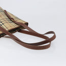 BURBERRY Nova Check Tote Bag PVC Beige Gold Auth ka6030-7