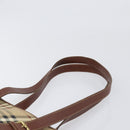 BURBERRY Nova Check Tote Bag PVC Beige Gold Auth ka6030-8