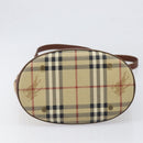 BURBERRY Nova Check Tote Bag PVC Beige Gold Auth ka6030-5