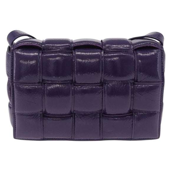 BOTTEGA VENETA MAXI INTRECCIATO Padded Cassette Bag Leather Purple Auth ka6032V