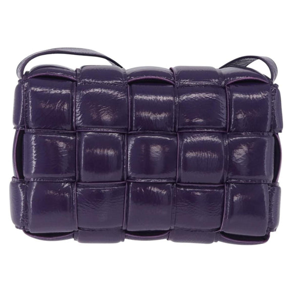 BOTTEGA VENETA MAXI INTRECCIATO Padded Cassette Bag Leather Purple Auth ka6032V