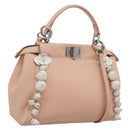 FENDI Mini Peek A Boo Hand Bag Leather 2way Pink Silver Auth ka6033V-1