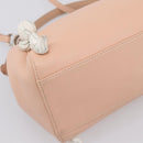 FENDI Mini Peek A Boo Hand Bag Leather 2way Pink Silver Auth ka6033V-16