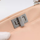 FENDI Mini Peek A Boo Hand Bag Leather 2way Pink Silver Auth ka6033V-19