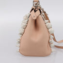FENDI Mini Peek A Boo Hand Bag Leather 2way Pink Silver Auth ka6033V-3