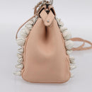FENDI Mini Peek A Boo Hand Bag Leather 2way Pink Silver Auth ka6033V-4