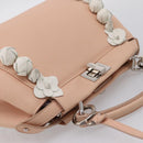 FENDI Mini Peek A Boo Hand Bag Leather 2way Pink Silver Auth ka6033V-6