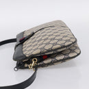 GUCCI GG Supreme Sherry Line Shoulder Bag PVC Navy Gold 904 02 043 Auth ka6034-3