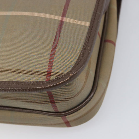 Burberrys Nova Check Shoulder Bag Canvas Beige Gold Auth ka6035