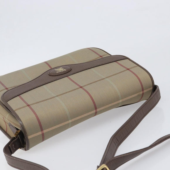 Burberrys Nova Check Shoulder Bag Canvas Beige Gold Auth ka6035