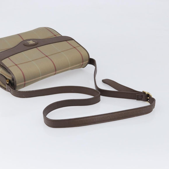 Burberrys Nova Check Shoulder Bag Canvas Beige Gold Auth ka6035