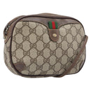GUCCI GG Supreme Web Sherry Line Bag PVC Beige Gold 89 02 066 Auth ka6037-1
