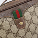 GUCCI GG Supreme Web Sherry Line Bag PVC Beige Gold 89 02 066 Auth ka6037-14