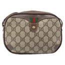 GUCCI GG Supreme Web Sherry Line Bag PVC Beige Gold 89 02 066 Auth ka6037-2