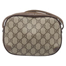 GUCCI GG Supreme Web Sherry Line Bag PVC Beige Gold 89 02 066 Auth ka6037-3