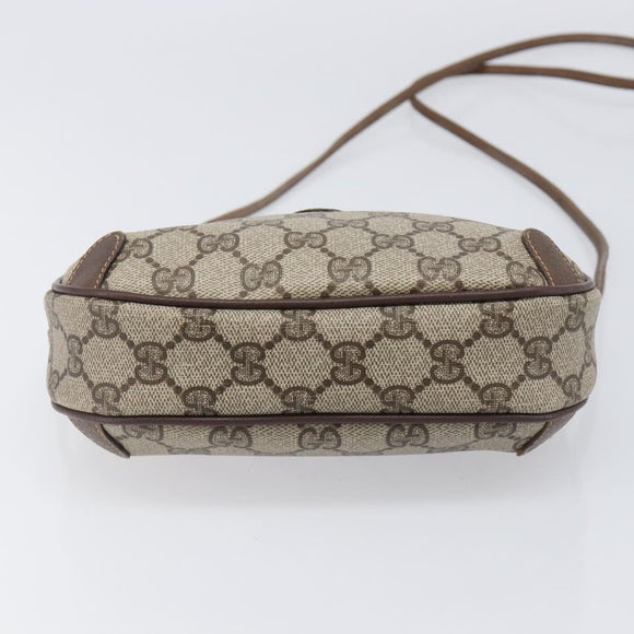 GUCCI GG Supreme Web Sherry Line Bag PVC Beige Gold 89 02 066 Auth ka6037
